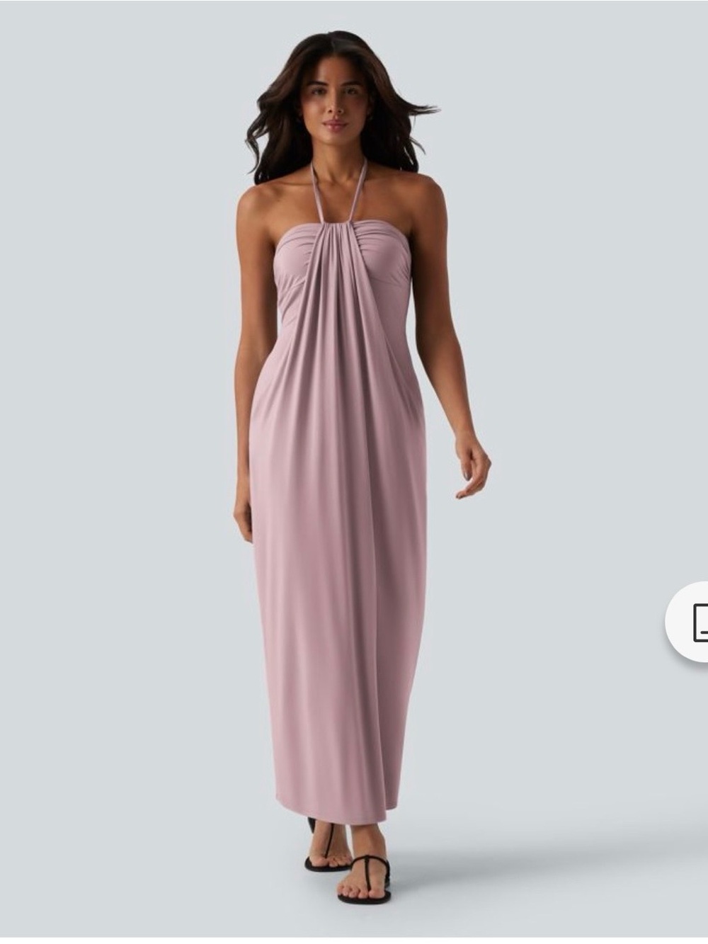 HALARA Strapless Halter Maxi Dress in Dusty Rose - Picture 5 of 11